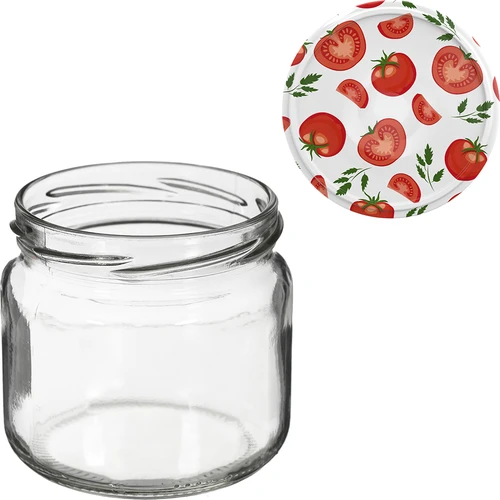 Kozarec TO 370 ml s barvnim pokrovčkom fi82/6- 6 kos. - 7