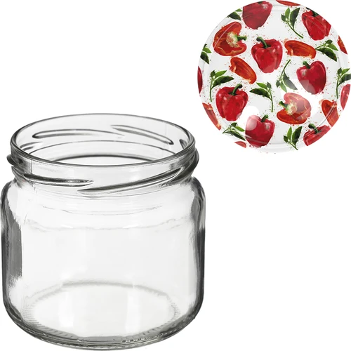 Kozarec TO 370 ml s barvnim pokrovčkom fi82/6- 6 kos. - 8