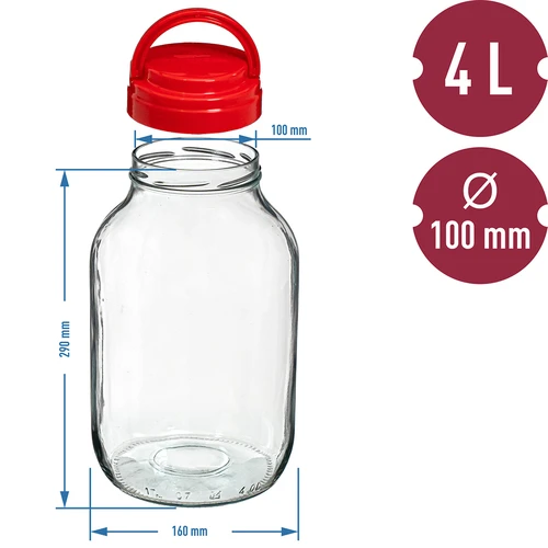 Kozarec TO 4 L in pokrovček fi 100 z ročajem - 6