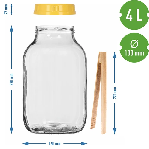 Kozarec TO 4 L, prijemalke in pokrov iz plastike fi 100, z ročajem - 7