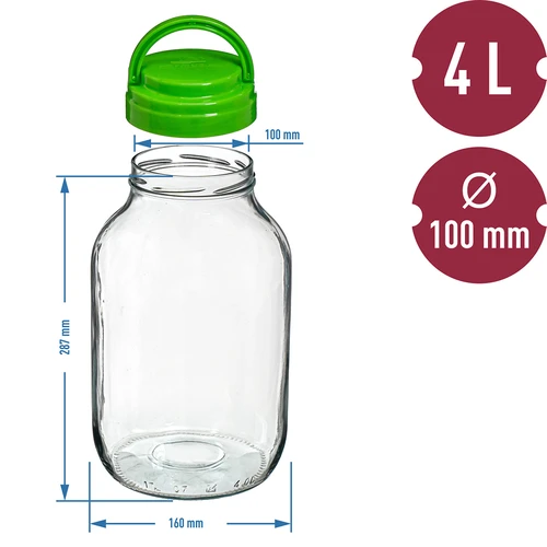Kozarec TO 4 L s plastičnim pokrovčkom + klešče fi 100 - 6