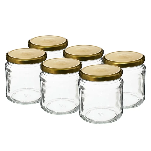 Kozarec TO 500 ml z zlatim pokrovčkom fi82/6 - 6 kosov