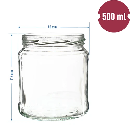 Kozarec TO 500 ml z zlatim pokrovčkom fi82/6 - 6 kosov - 6