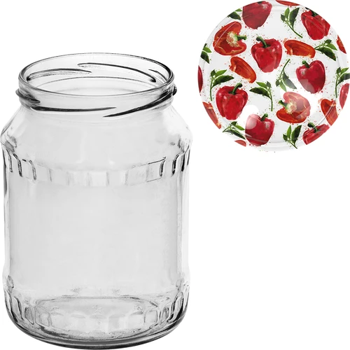 Kozarec TO 720 ml z barvnim pokrovčkom fi 82/6 - 6 kosov - 11