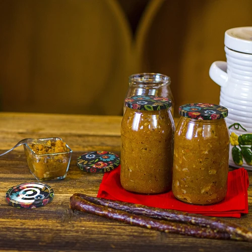 Kozarec TO 900 ml z barvnim pokrovčkom fi82/6 - 6 kosov. - 15