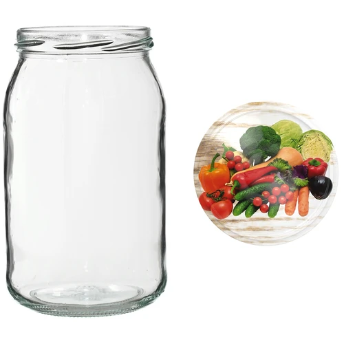 Kozarec TO 900 ml z barvnim pokrovčkom fi82/6 - 6 kosov. - 13