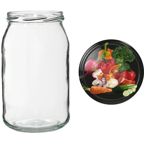 Kozarec TO 900 ml z barvnim pokrovčkom fi82/6 - 6 kosov. - 12