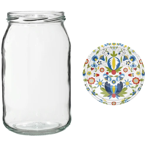 Kozarec TO 900 ml z barvnim pokrovčkom fi82/6 - 6 kosov. - 10