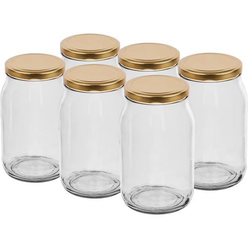 Kozarec TO 900 ml z zlatim pokrovčkom fi 82/6 - 6 kos.