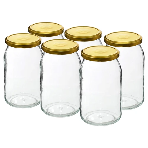 Kozarec TO 900 ml z zlatim pokrovčkom fi 82/6 - 6 kos. - 2