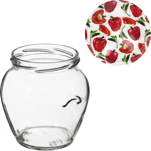 Kozarec TO Amfora 580 ml z barvnim pokrovčkom fi82/6-6 kos. - 10