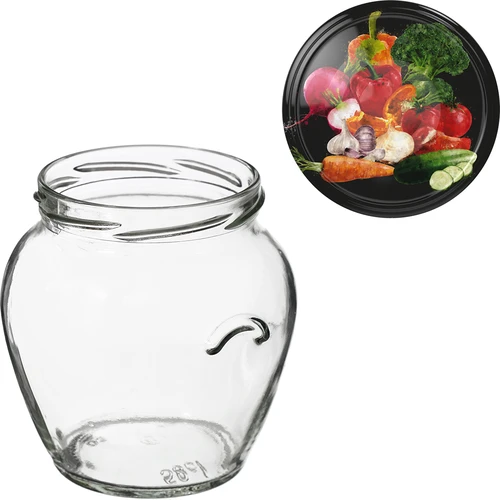 Kozarec TO Amfora 580 ml z barvnim pokrovčkom fi82/6-6 kos. - 12