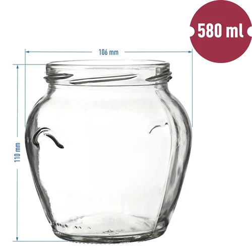 Kozarec TO Amfora 580 ml z barvnim pokrovčkom fi82/6-6 kos. - 6