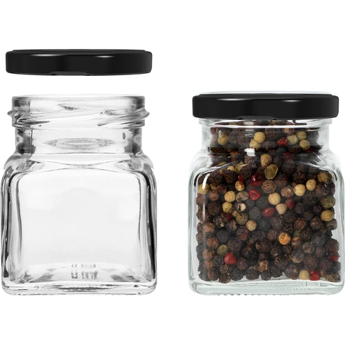 Kozarec twist-off 120 ml – Štirje koti, fi 53, s črnim pokrovčkom, 6 kos - 4