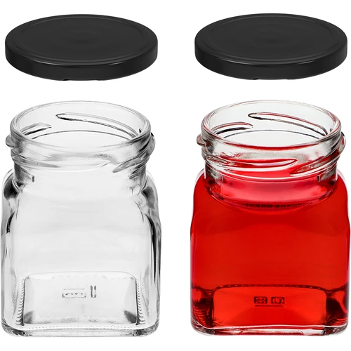 Kozarec twist-off 120 ml – Štirje koti, fi 53, s črnim pokrovčkom, 6 kos - 5