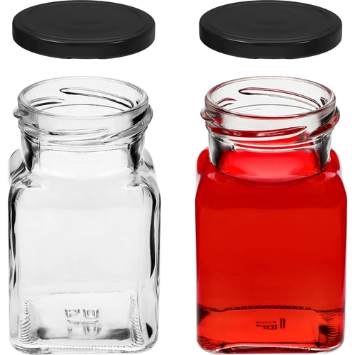 Kozarec twist-off 150 ml Štirje koti fi 53 z črnim pokrovčkom, 6 kos. - 5