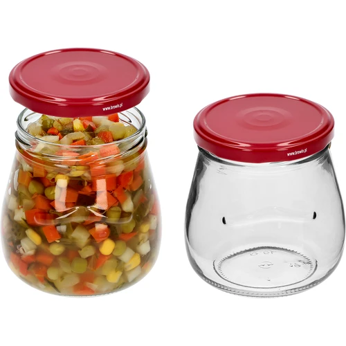 Kozarec twist-off 500 ml "Obrnjena amfora" s bordo pokrovčkom fi 82/6, 6 kosov. - 5
