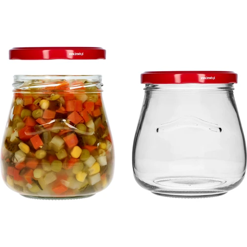 Kozarec twist-off 500 ml "Obrnjena amfora" s bordo pokrovčkom fi 82/6, 6 kosov. - 6