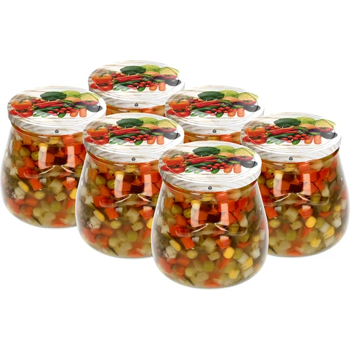 Kozarec twist-off 500 ml "Obrnjena amfora" z barvnim pokrovčkom fi 82/6, 6 kos. - 5