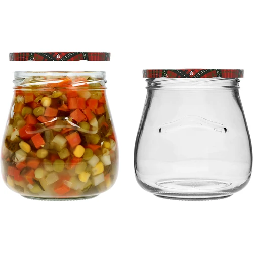Kozarec twist-off 500 ml "Obrnjena amfora" z barvnim pokrovčkom fi 82/6, 6 kos. - 7