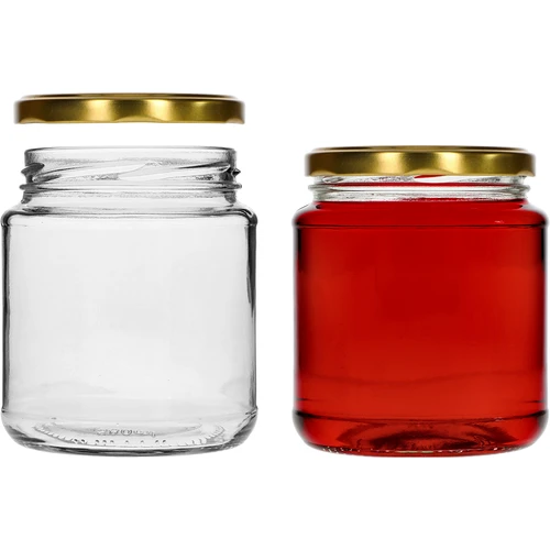 Kozarec twist-off, grubasek 580 ml z zlatim pokrovčkom fi82/6, 6 kosov. - 3