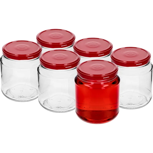 Kozarec twist-off, grubasek 580ml z bordo pokrovčkom fi82/6, 6 kosov. - 2