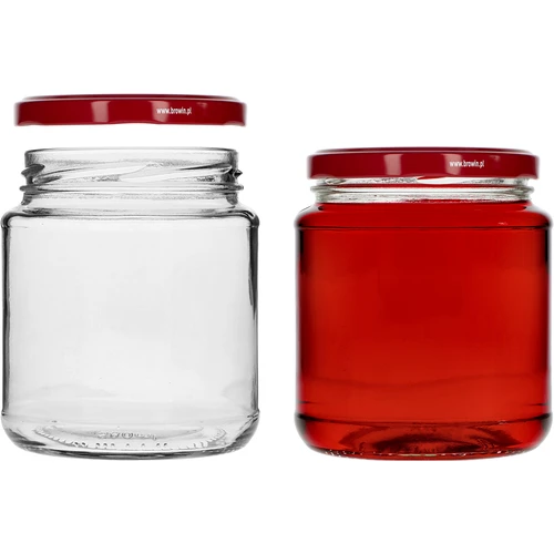 Kozarec twist-off, grubasek 580ml z bordo pokrovčkom fi82/6, 6 kosov. - 3