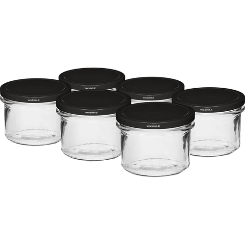 Kozarec z ravnimi stenami 235 ml (fi82) s črnim pokrovčkom 6 kos.