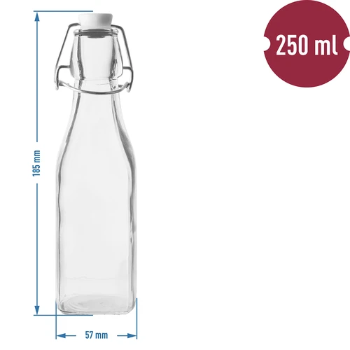 Kvadratna hermetična steklenica 250 ml - 2