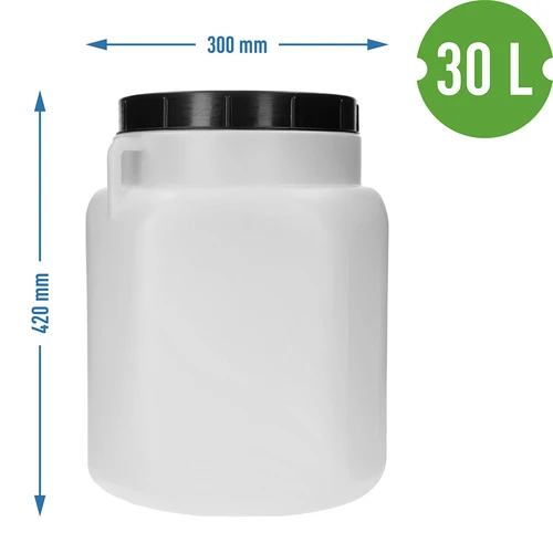 Kvadratni sod 30 L, bel, z ročaji, Sterk - 10