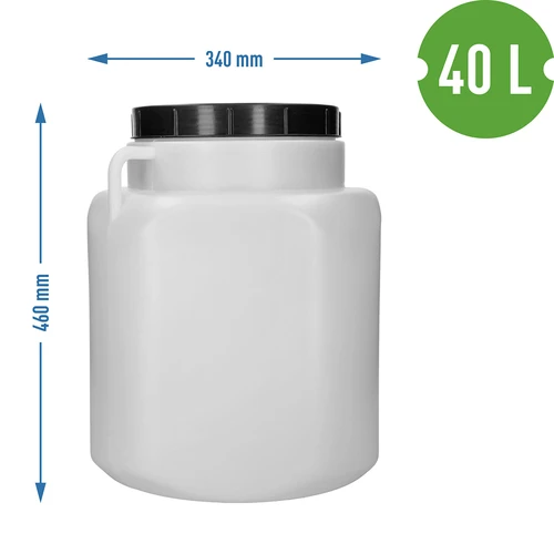 Kvadratni sod 40 L, bel, z ročaji, Sterk - 10