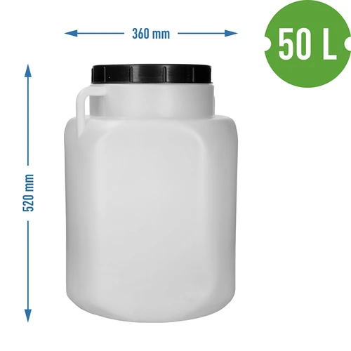 Kvadratni sod za 50 L, bel, z ročaji 50 L - 10