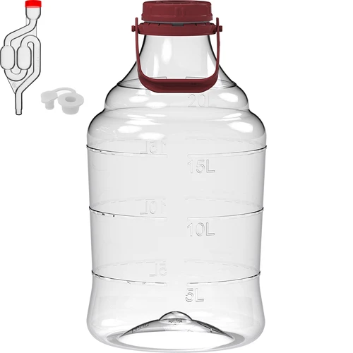 Lahek, nelomljiv balon za vino z ročajem, 20 L - 2