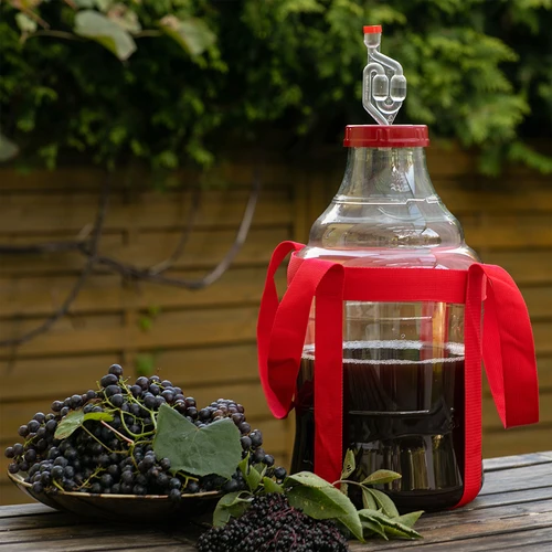 Lahek, nerazbiten balon za vino s trakovi za prenašanje, 15 L - 8