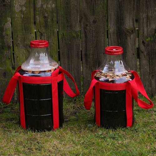 Lahek, nerazbiten balon za vino s trakovi za prenašanje, 15 L - 11