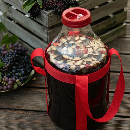 Lahek, nerazbiten balon za vino s trakovi za prenašanje, 15 L - 9