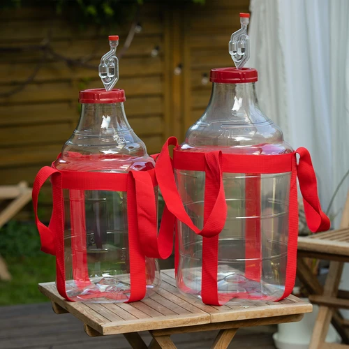 Lahek, nerazbiten balon za vino s trakovi za prenašanje, 15 L - 10