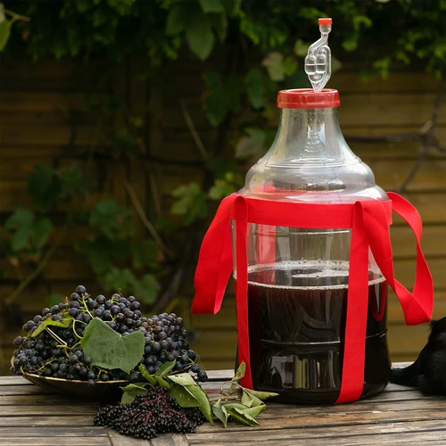 Lahka, nerazbitna damižana za vino z naramnicami, 25 L - 8