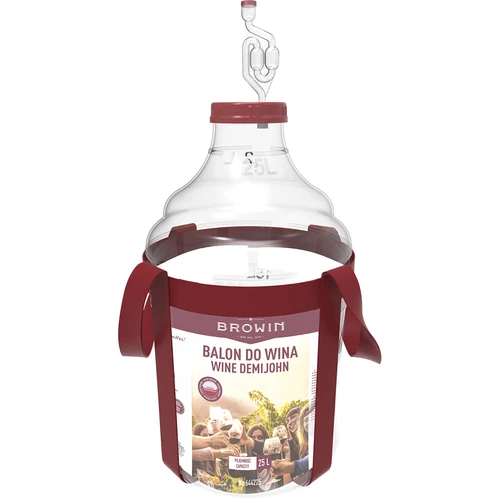 Lahka, nerazbitna damižana za vino z naramnicami, 25 L - 2