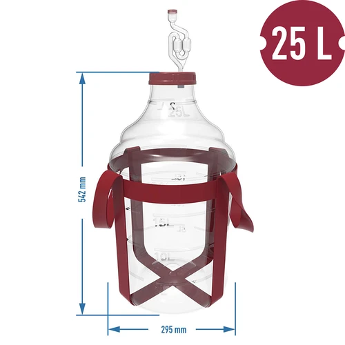 Lahka, nerazbitna damižana za vino z naramnicami, 25 L - 6
