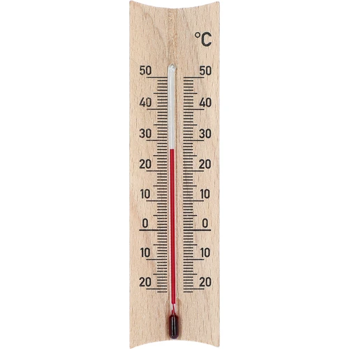 Leseni sobni termometer (-20 do +50°C), svetlo rjava, 15 cm