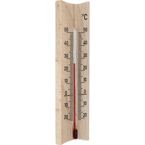 Leseni sobni termometer (-20 do +50°C), svetlo rjava, 15 cm - 2