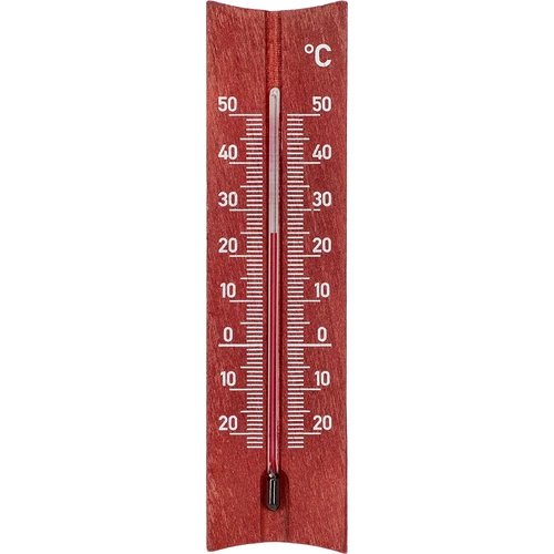 Leseni sobni termometer (-20 do +50 °C), v barvi mahagonija, 15 cm