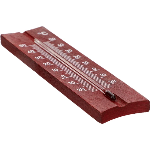Leseni sobni termometer (-20 do +50 °C), v barvi mahagonija, 15 cm - 4