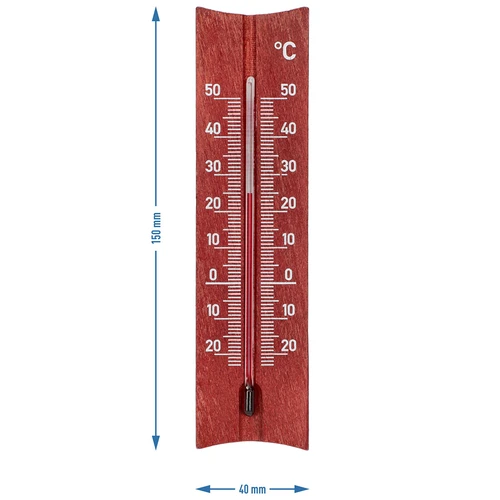 Leseni sobni termometer (-20 do +50 °C), v barvi mahagonija, 15 cm - 5