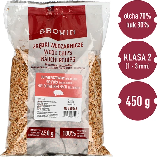Lesni sekanci za dimljenje (70% jelša + 30% bukev), razred 2, 450 g x5 - 3