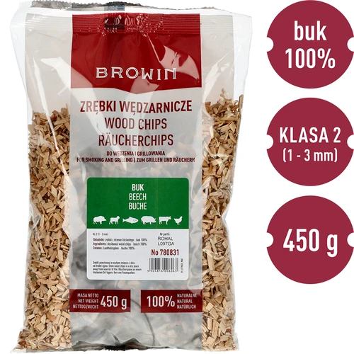 Lesni sekanci za prekajevanje/žar, bukev, 450 g, razred 2 - 3