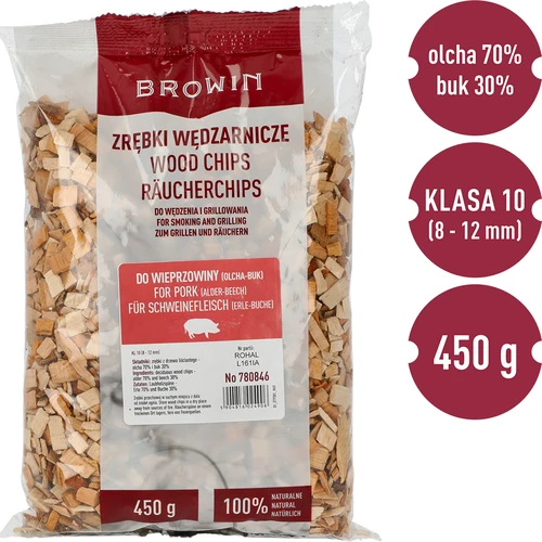 Lesni sekanci za prekajevanje/žar za svinjino – mešanica (70% jelša, 30% bukev), 450 g, razred 10 - 3