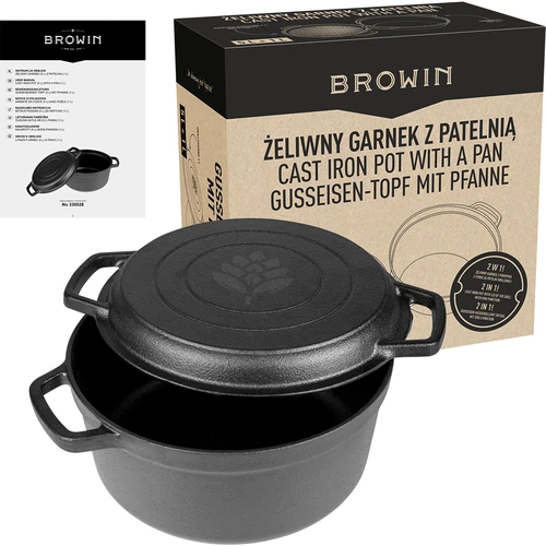 Litoželezni lonec s ponvijo, 5 L + 1 L - 10