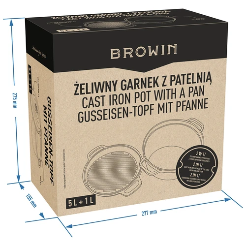 Litoželezni lonec s ponvijo, 5 L + 1 L - 11